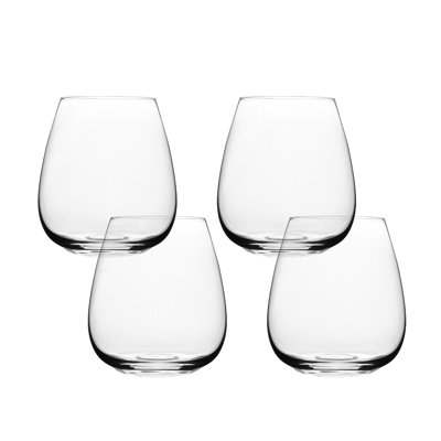 de verre soufflé à la bouche traditionnel Over & Back - ensemble de 4 verres sans pied classiques