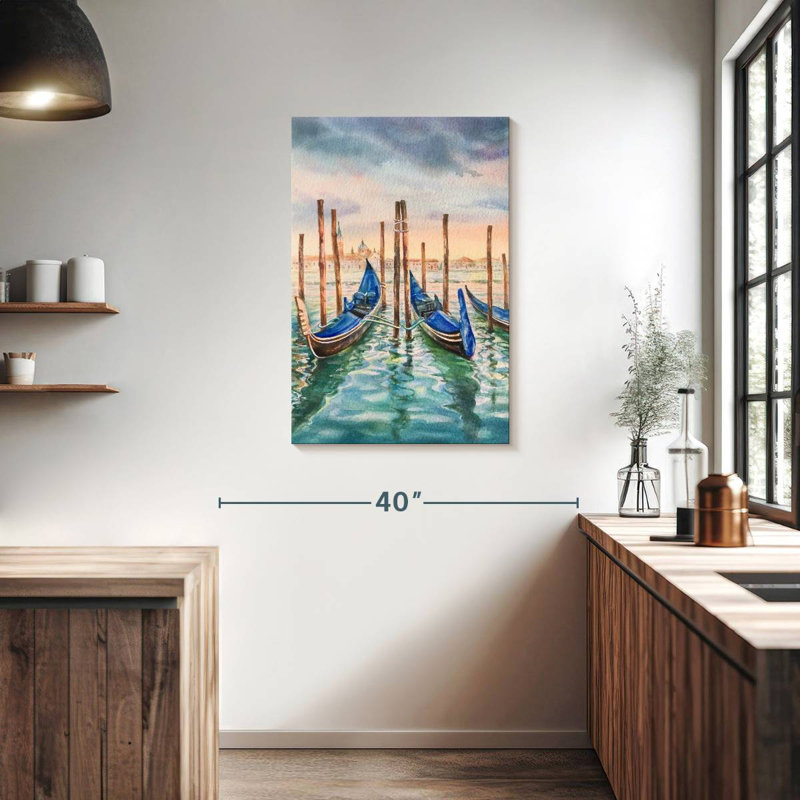 Mehar Gondolas In Venice Canal, 36" H x 24" W