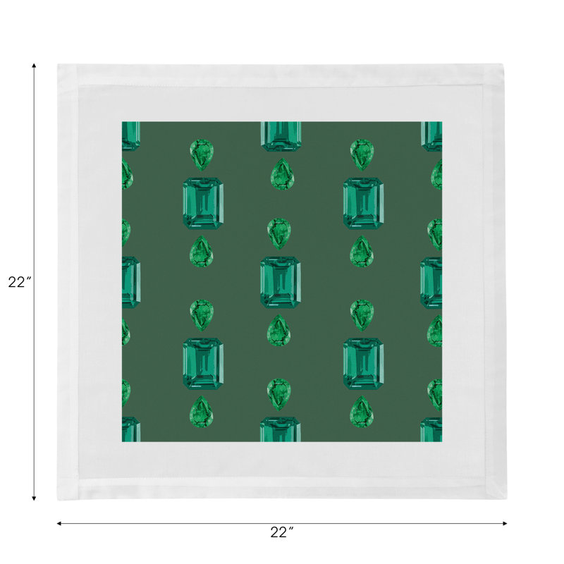 Gem Cotton Blend Square Napkins, Evergreen