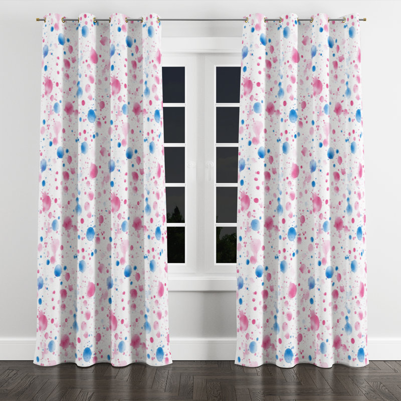 Rideaux modernes pour chambre à coucher - Rideau à œillets abstrait Azwa - 1 panneau, Œillets dorés, L 52 po x L 120 po