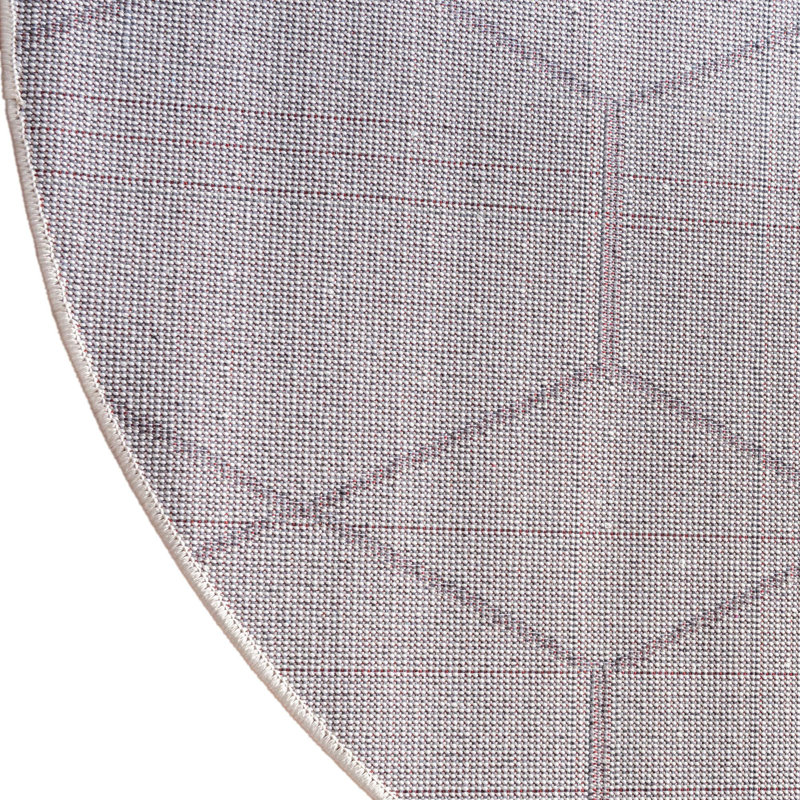 Tapis géométrique Debrodie, Rond 6 pi 1 po, Gris clair