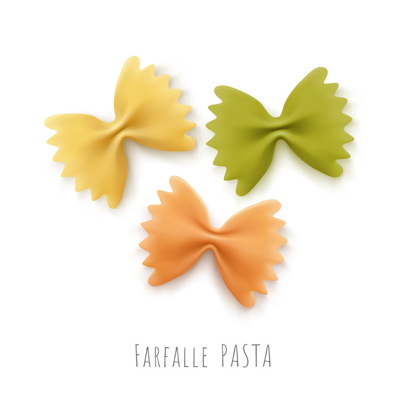 Farfalle Pasta - Wrapped Canvas Print, 122cm H x 122cm W x 3.8cm D