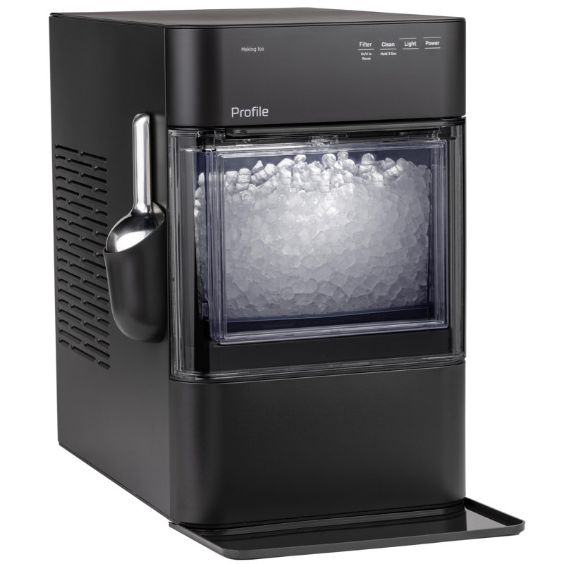 GE-Profile-Opal-2-0-Ultra-Nugget-Ice-Maker-with-Scale-Inhibiting-Filter-XPIO23SWBB, Black