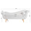 Chaise longue avec accoudoirs à volutes, coussin confortable, structure en bois massif + contreplaqué, pied en bouleau, siège spacieux, style traîneau classique de l 68,81 po x P 28,99 po et H 29,6 po, espace intérieur robuste rempli de mousse-1236618107