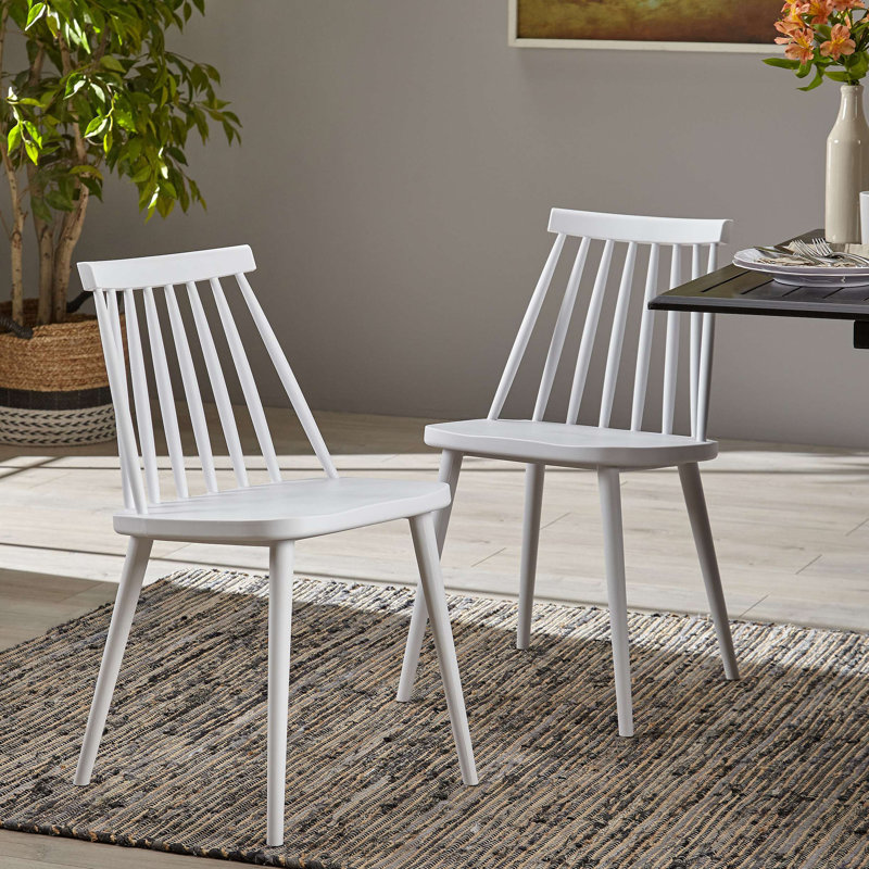 Ensemble de 2 chaises de cuisine Farmhouse, Blanc