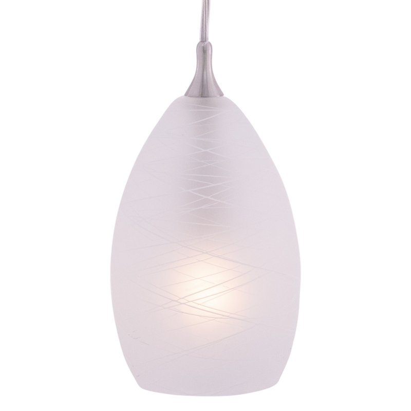 Moris 1 - Light Satin Nickel Single Pendant, Cocoon White, 6.9" H