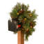 Decorative Collection 36 in. White Pine Mailbox Swag with Battery Operated Warm White LED Lights