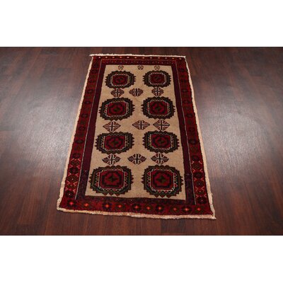 One-of-a-Kind Hand-Knotted New Age Balouch Brown 2'11"" x 4'11"" Wool Area Rug -  Rugsource, RUG-3247