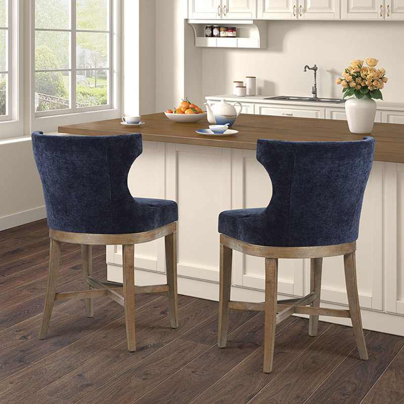 Tabouret de comptoir avec siège pivotant, Bleu