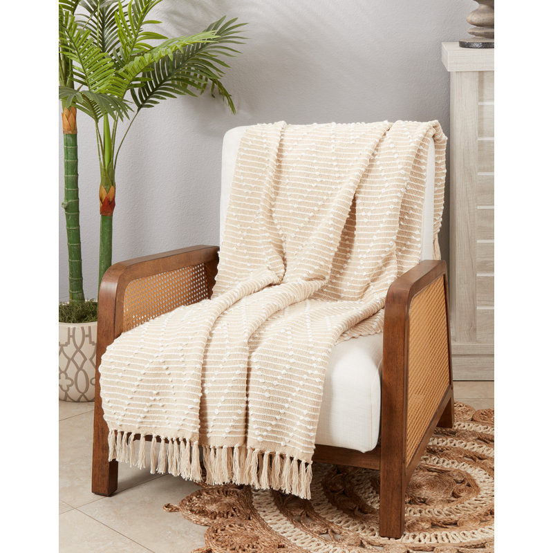 Sevan Collection Hand Woven Throw Blanket, Natural