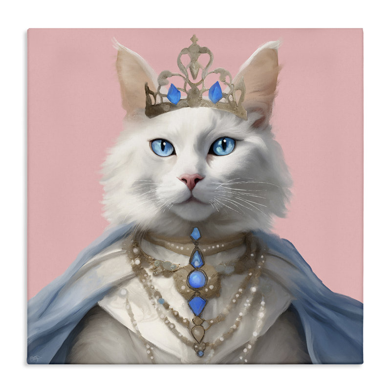 Art mural sur toile «Feline Princess» par Elizabeth Medley, H 30 po x l 30 po