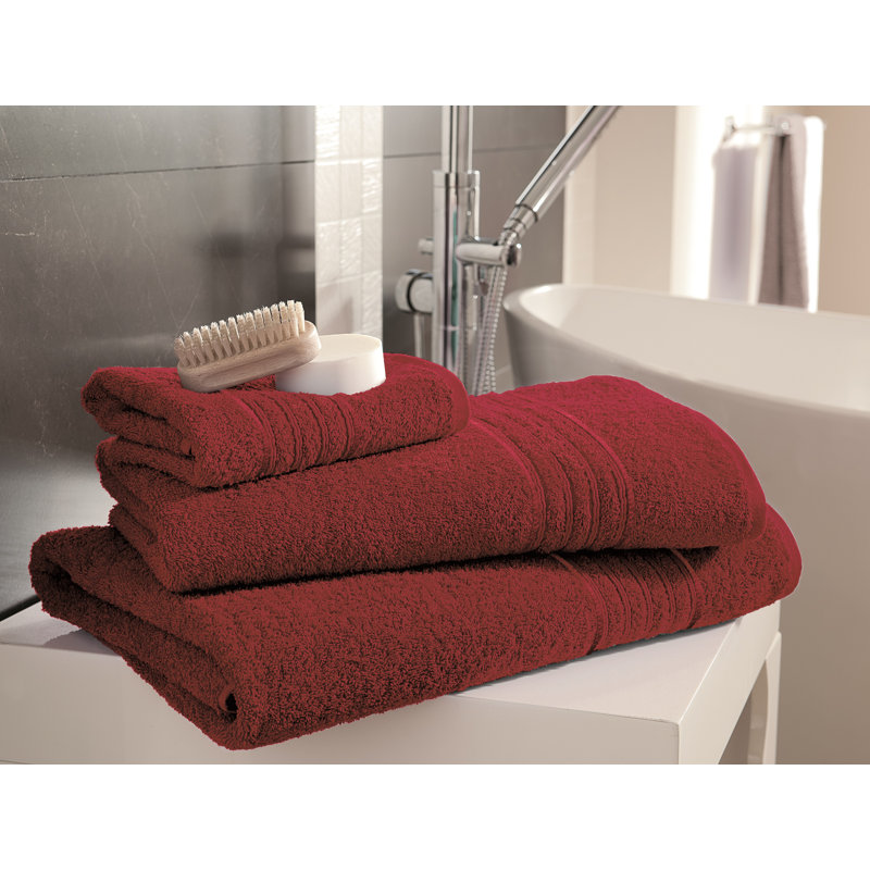Midweight Bath Towel, Red, Hand Towel - 4 Pack
