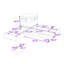 Lit plateforme simple en L avec tablettes intégrées, lit gigogne simple et tiroirs de rangement-540971087