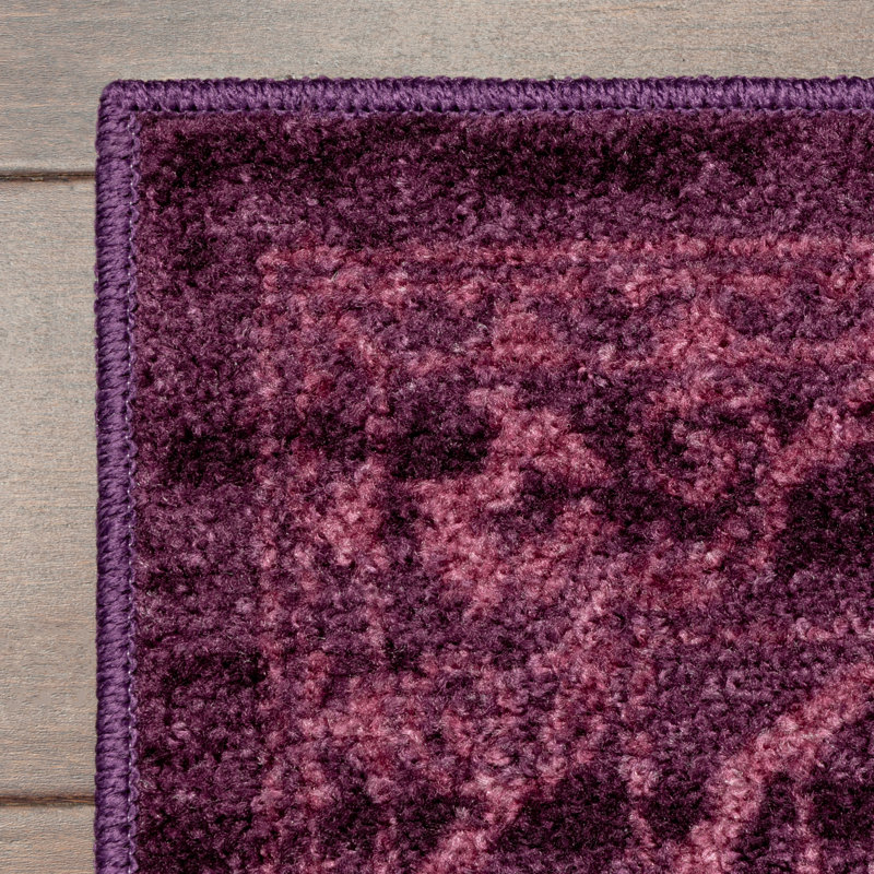 Tapis oriental mauve intense Dreyfuss, Rectangulaire 7 pi x 10 pi, Violet