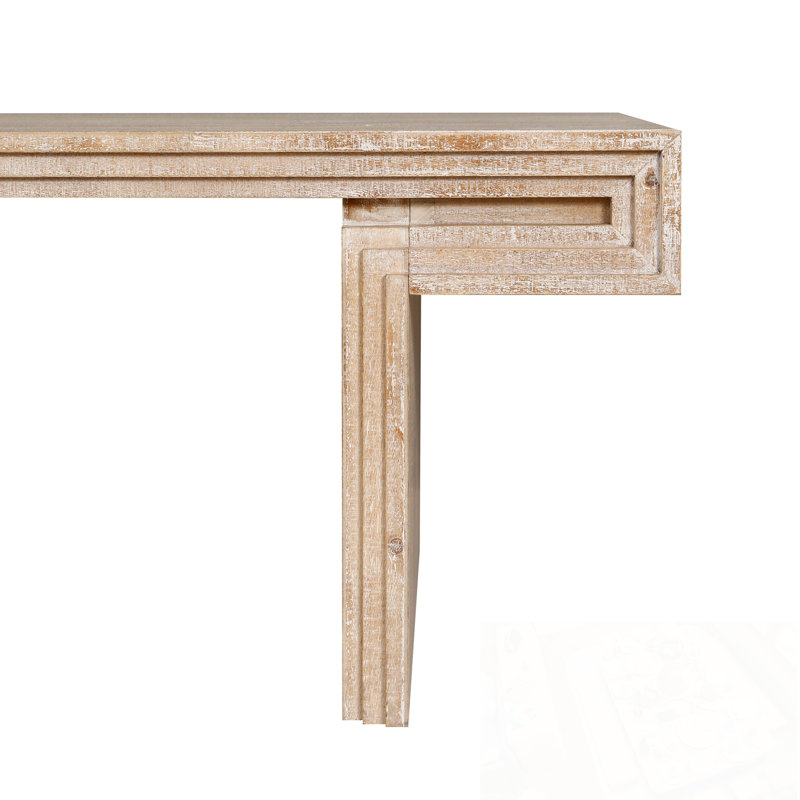 Table rectangulaire avec pieds en bois robustes, Naturel antique