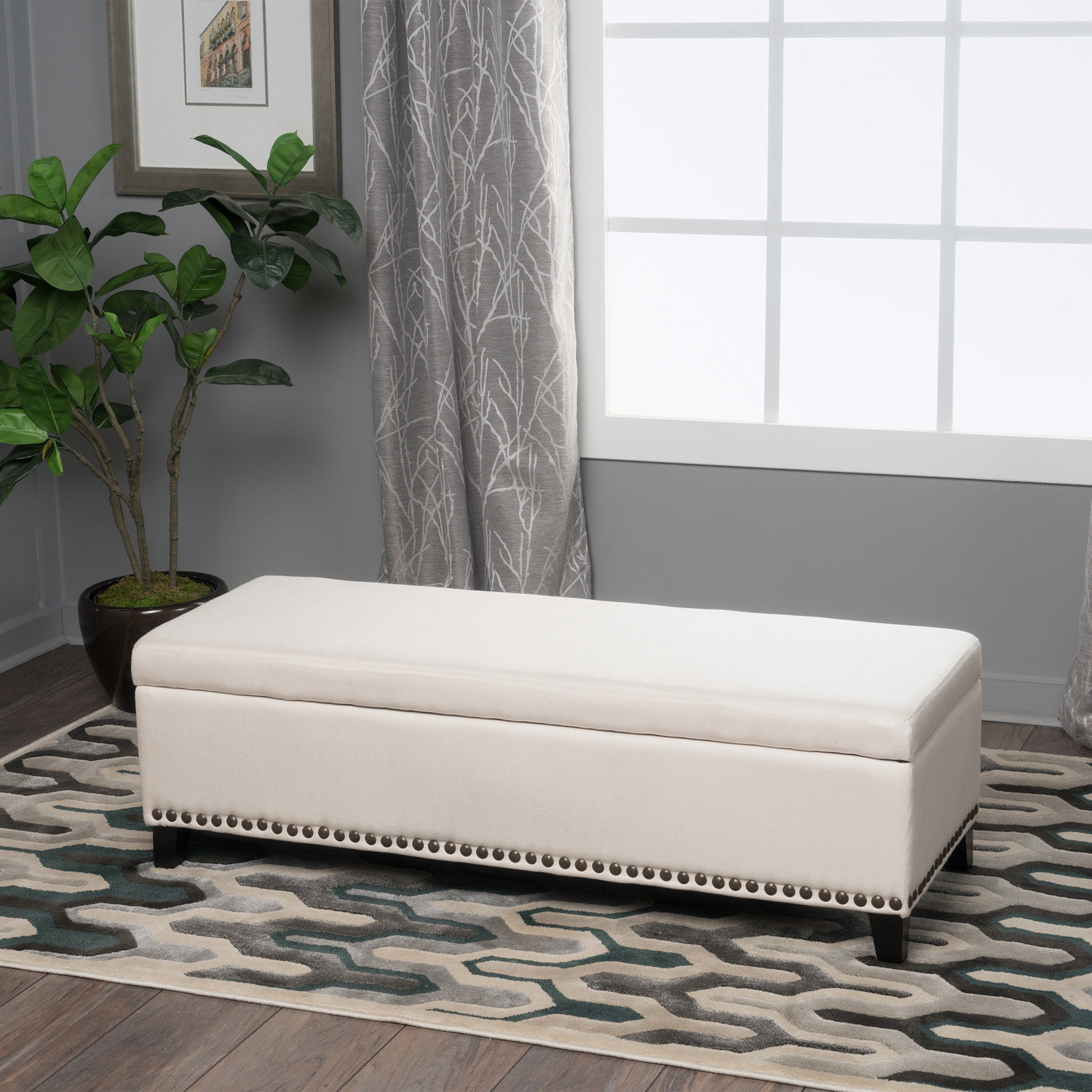 Lark Manor™ Kiantone Polyester Blend Upholstered Storage Bench | Wayfair