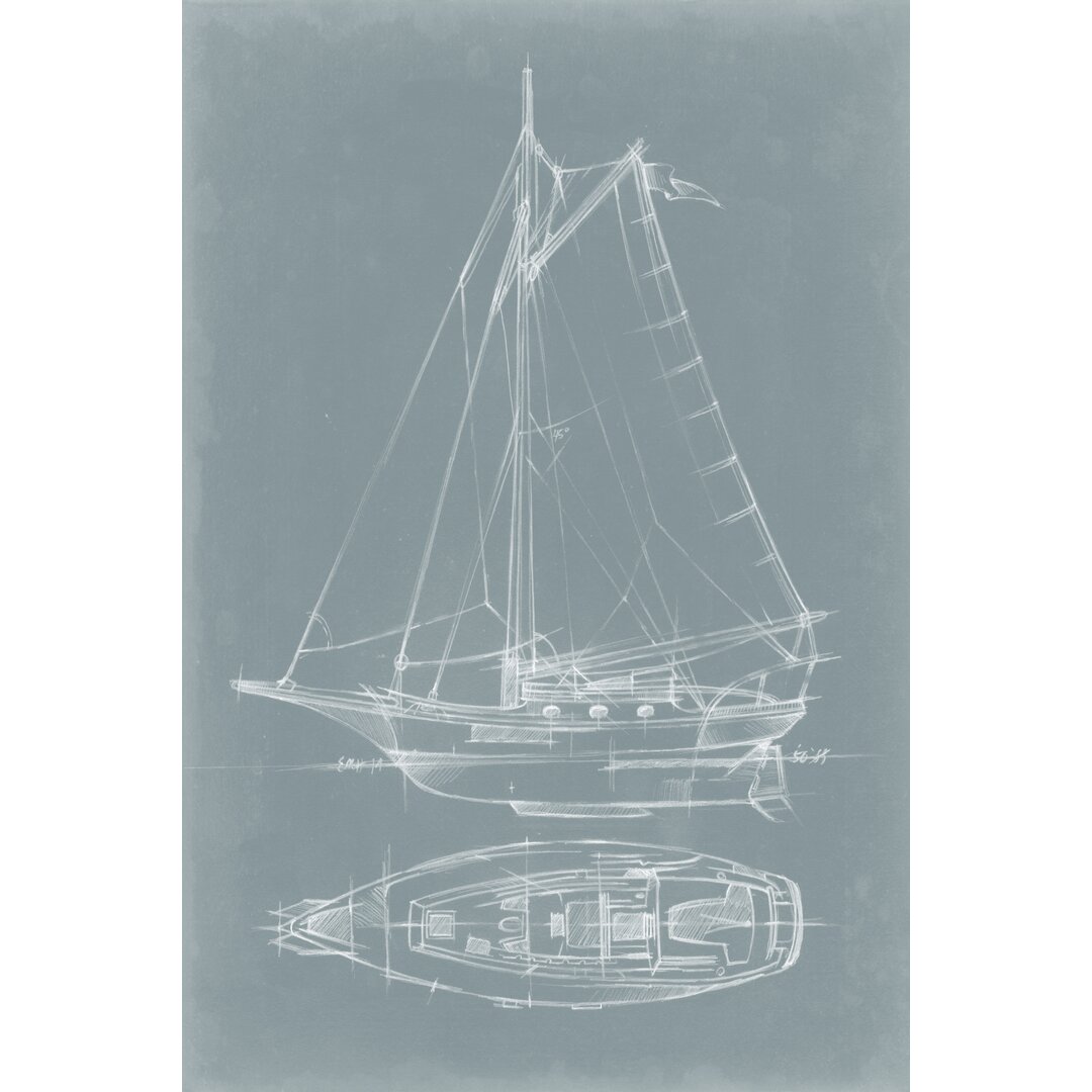 Leinwandbild Yacht Sketches IV von Ethan Harper