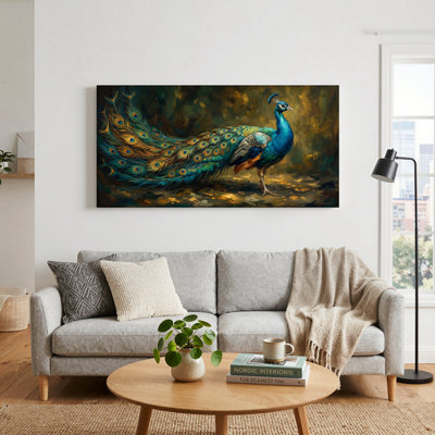 Ensemble de 1 tableau sur toile « Paon »