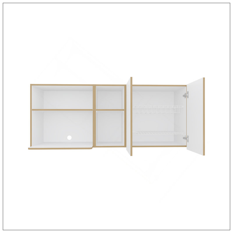 Armoire murale, 2 portes, 4 tablettes