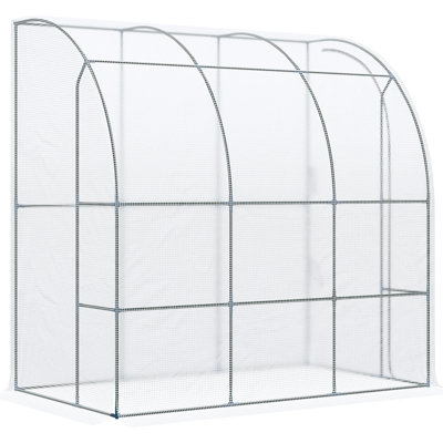 Serre de jardin 7 po x 4 po en blanc avec abri en PE - plantes provenant d'éléments durs et de différents types de serres, pour améliorer votre jardin, un espace pour cultiver diverses plantes