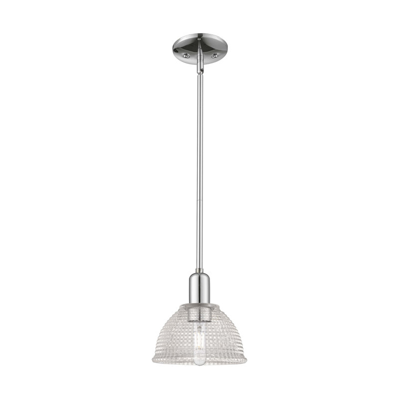 Mini-luminaire suspendu 1 tige Arcadia - Shackelford, H 5 po x l 8 po x P 8 po, Chrome poli