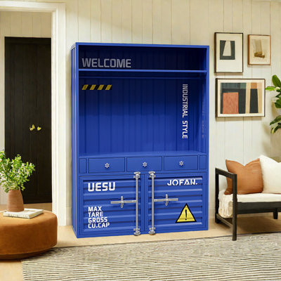 Buffet en fer bleu de style industriel 59,05 po