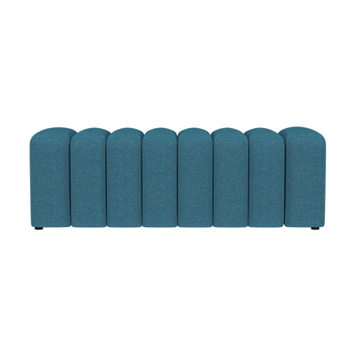 Fabric Upholstered Tufted Accent Bench With Dimensional Texture, Ideal For Modern And Glamorous Home Decor