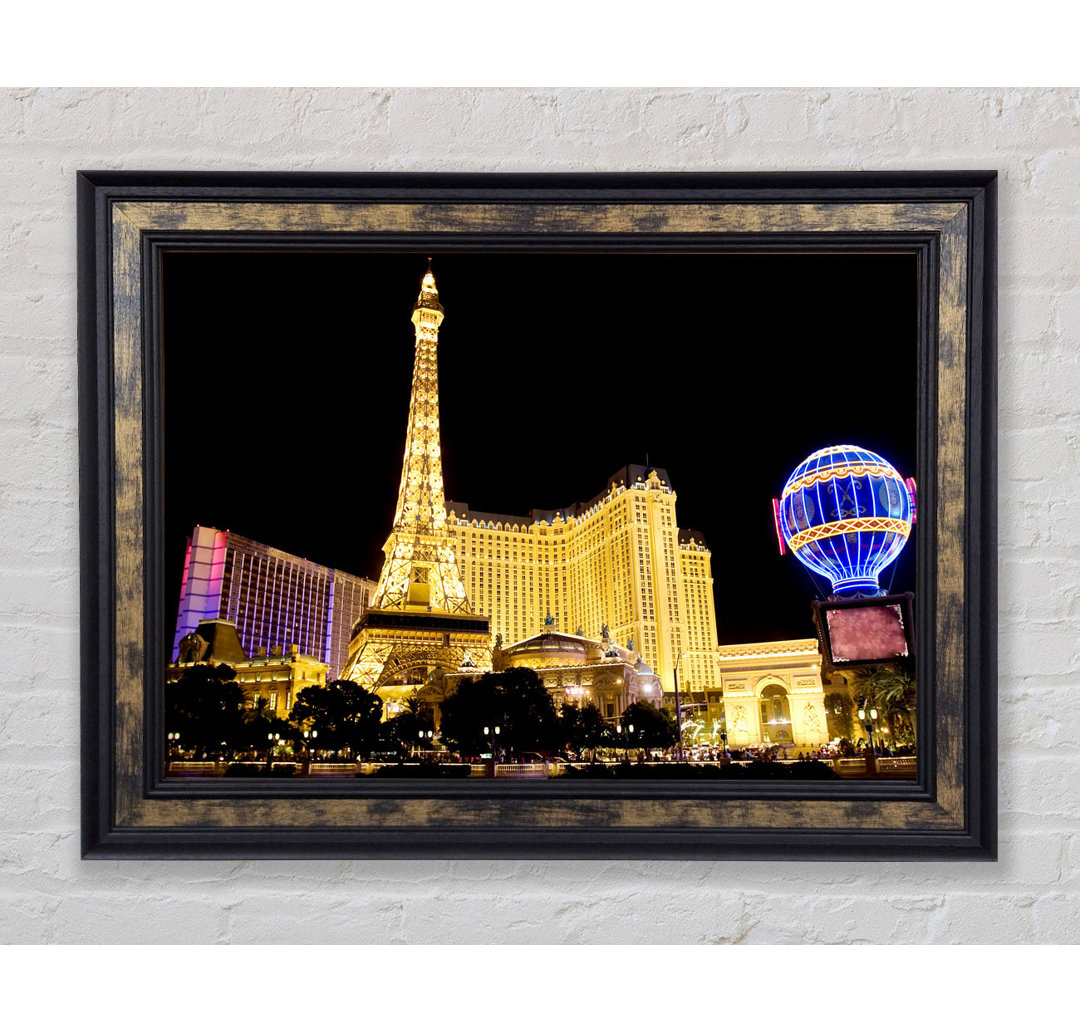 Las Vegas Goldener Eiffelturm - Einzelner Bilderrahmen Kunstdrucke