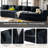 115.7" Chenille Modular Sectional Sofa - 2-Piece Curved Design with 5 Pillows, No Assembly Required, Free-Form Ergonomic Shape-1910366577