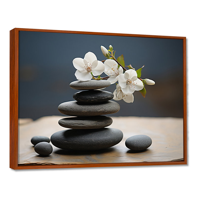 Art mural Zen zen, H 16 po x l 32 po x P 1 po, Silver Floater Framed