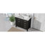 Meuble-lavabo noir avec lavabo 36 po. Tiroirs d'armoire modernes. Bois massif fabriqué et lavabo en céramique lisse. Assemblage requis