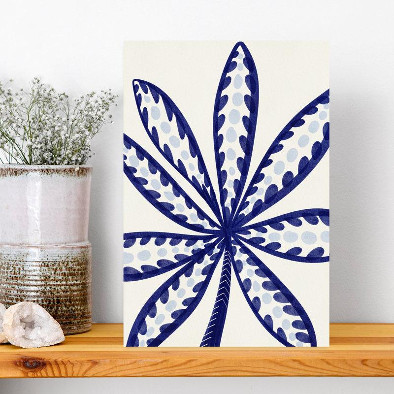 «Blue Tropical Leaf», palmier abstrait moderne, art mural tropical