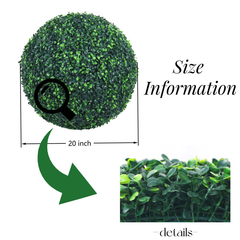2 boules de topiaire de plante artificielle 22 po