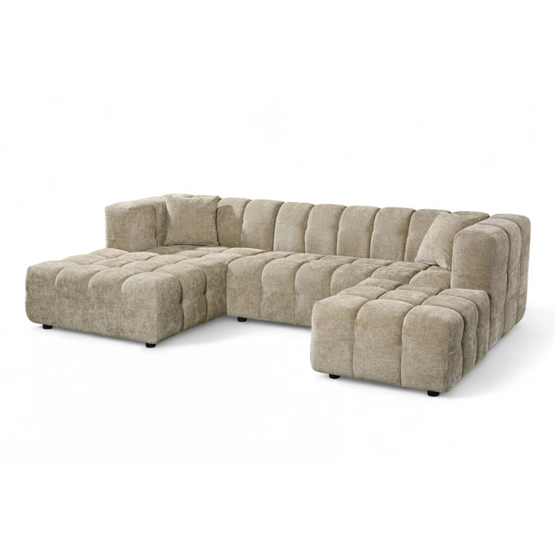 5 Seater Corner Sofa , Left Hand Facing, Beige