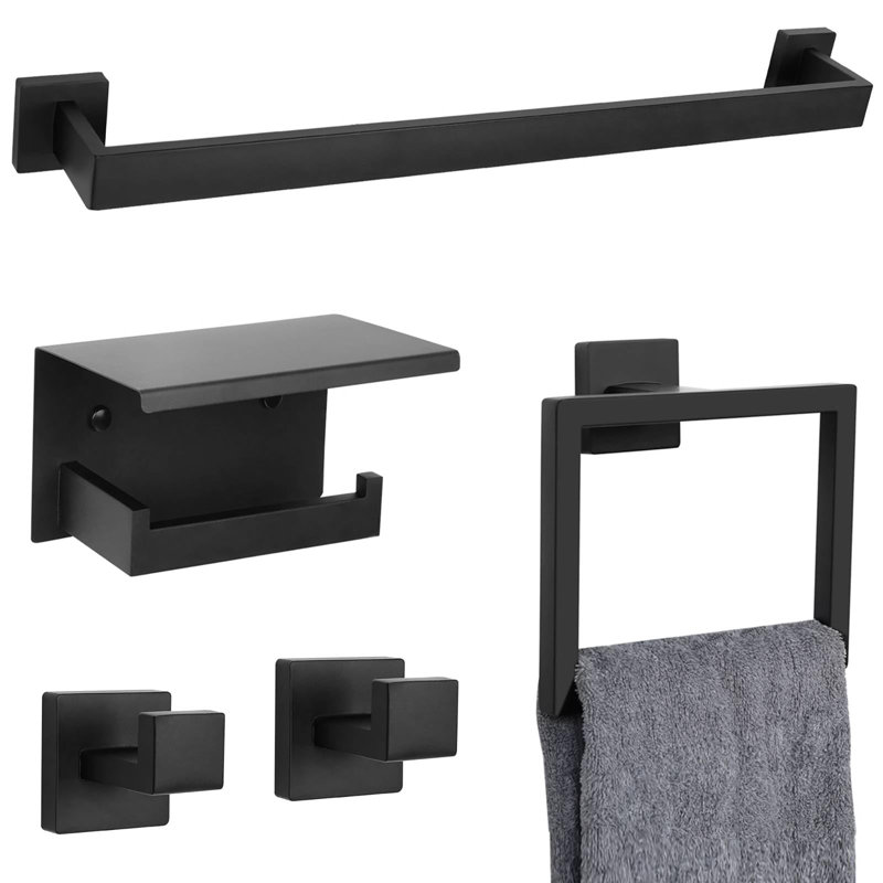 Ensemble de salle de bain 5 pièces, Noir