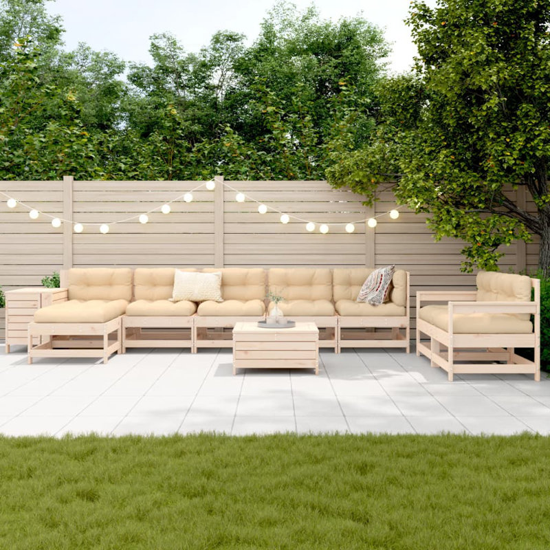 66cm Wide Straight Wood Patio Sofa