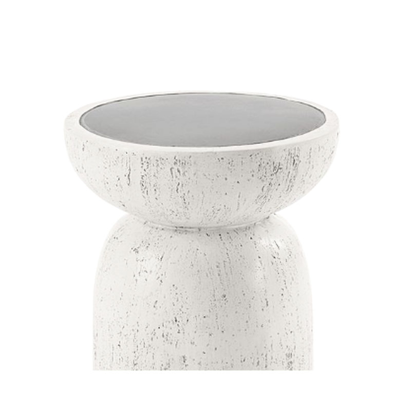 Table d'appoint moderne avec béton gris - finition naturelle, style industriel, rehausse le design élégant de la finition,