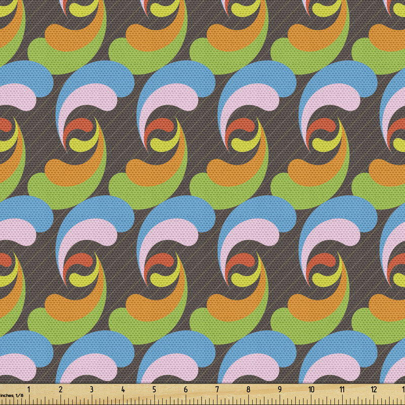 Chesten Colourful Rhythmic Motif on Diagonal Lines Multi-Purpose Fabric