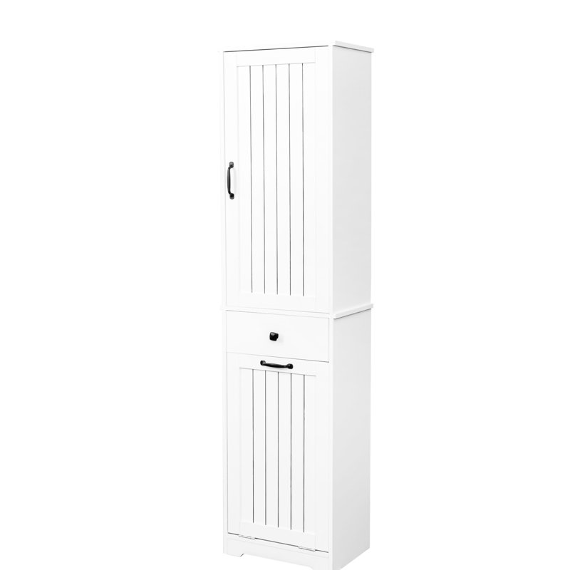 Armoire à linge blanche avec rangement efficace et système de tiroirs polyvalent pour les accessoires