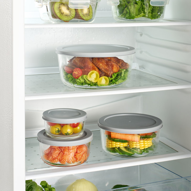 4 Pack Glass Meal Prep & Food Storage Containers with Airtight Lids – Nesting, Stackable, BPA-Free Bowls for Leftovers, Lunch, Snacks - Microwave & Freezer Safe