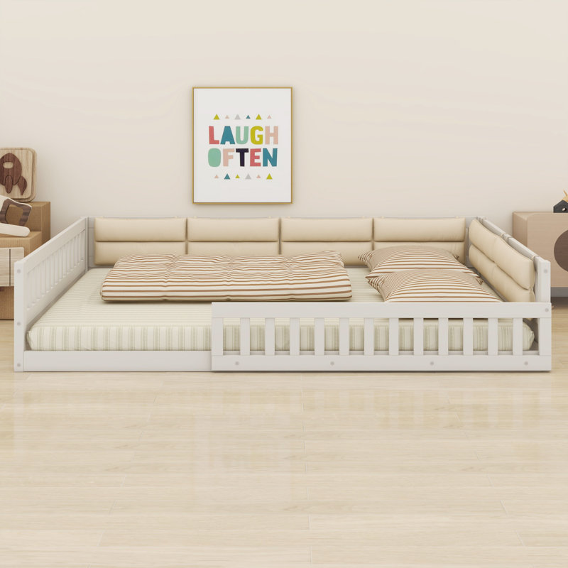 Illyanna Upholstered Panel Bed, Beige