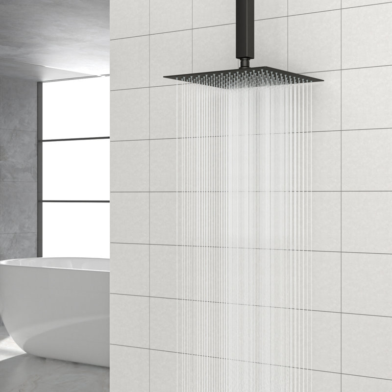 Pomme de douche carrée 10 po, Noir