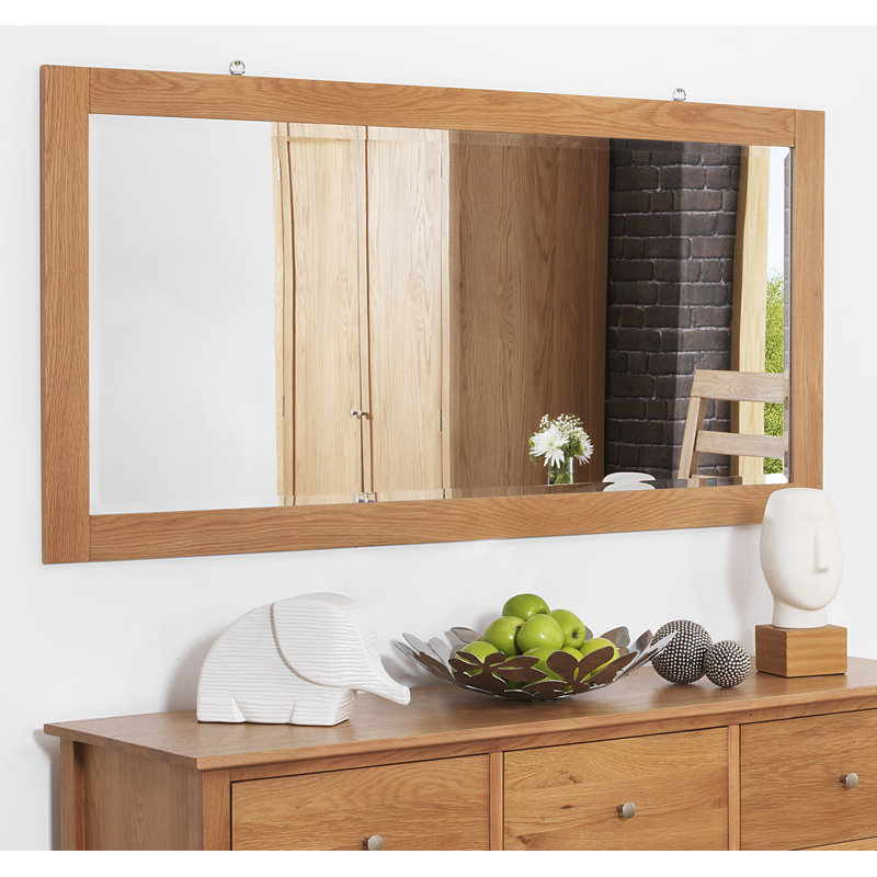 Solid Wood Rectangle Wall Overmantel Mirror