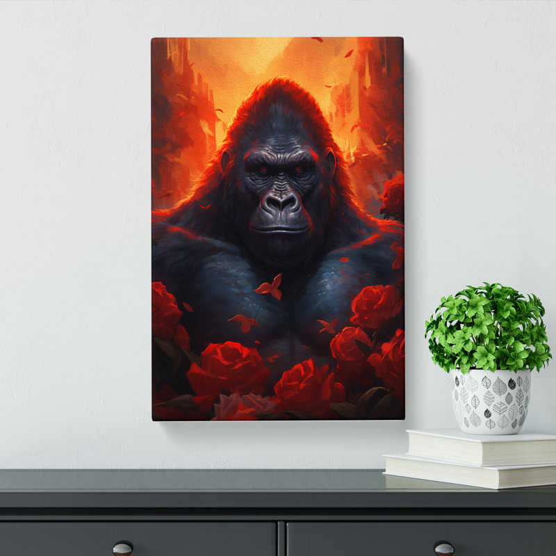 Gorilla Romanticism - Wrapped Canvas, 50cm H x 35cm W x 3cm D