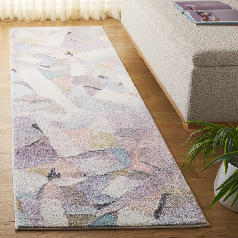 Germari 6937 Area Rug In Blue / Pink, Runner 2'3" x 8'