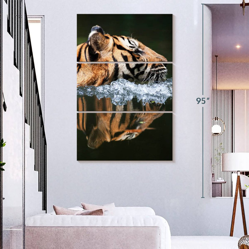 Brampt Swimming Malayan Tiger, 32" H x 20" W