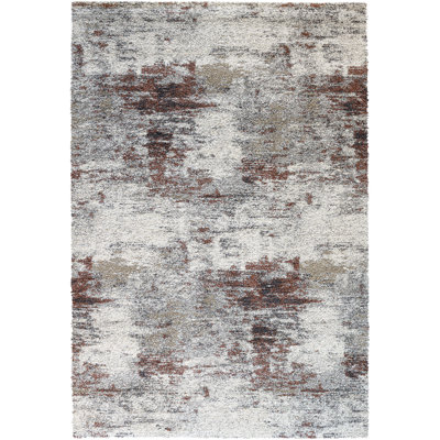 Tapis en polypropylène beige, gris anthracite, doré, gris, ivoire, rouille et blanc Granada