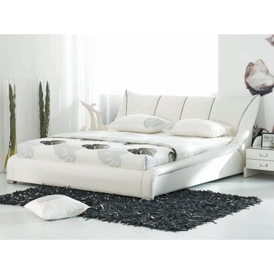 Duey Upholstered EU Double - 140 X 200 Cm Bed with Mattress