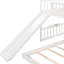 Lit simple superposé au-dessus en blanc, équipé d'une glissade et d'un côté, structure en pin massif, peu encombrant pour la maison, style gris, lit à 18 lattes de soutien, structure à finition blanche, chambres à coucher efficaces,