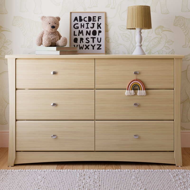 Crescent 6 Drawer Double Dresser, Driftwood